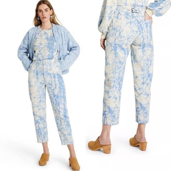 Rachel Comey Jeans 4 Marbled High Rise Tapered Blue 80s Style Target - Picture 1 of 13